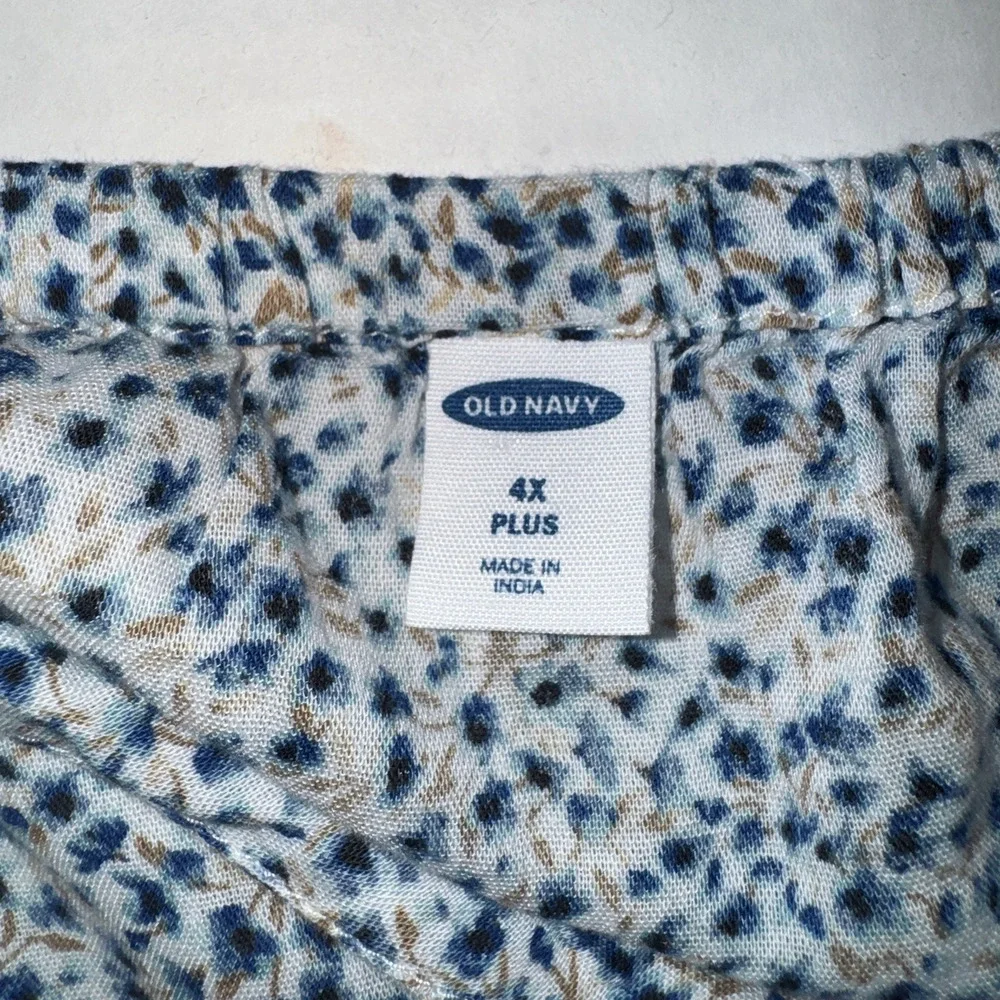 Old Navy Womens 4X‎ Pajama Top Woven Floral Lightweight Soft Comfy Cozy Lounge